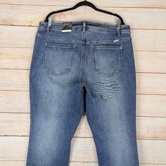 INC Women's Plus Size 18W Tummy Control Mid Rise Skinny Jeans Indigo Metallic - Picture 13 of 15